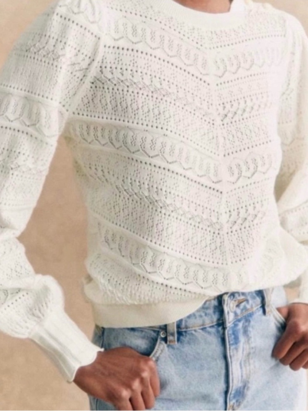 Sezane Soline Jumper - Ecru - Picture 1 of 3